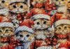 SANTA HAT KITTENS Catnip Blanket